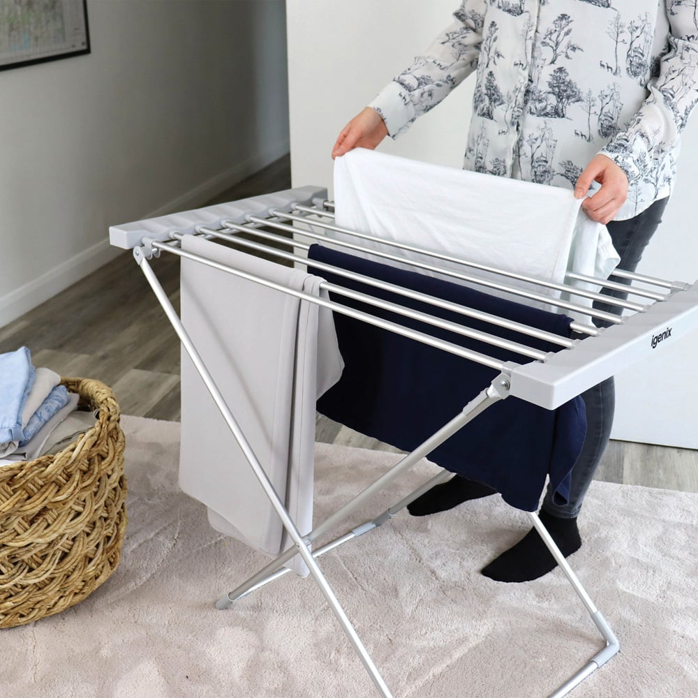 120W Foldable Heated Airer Silver