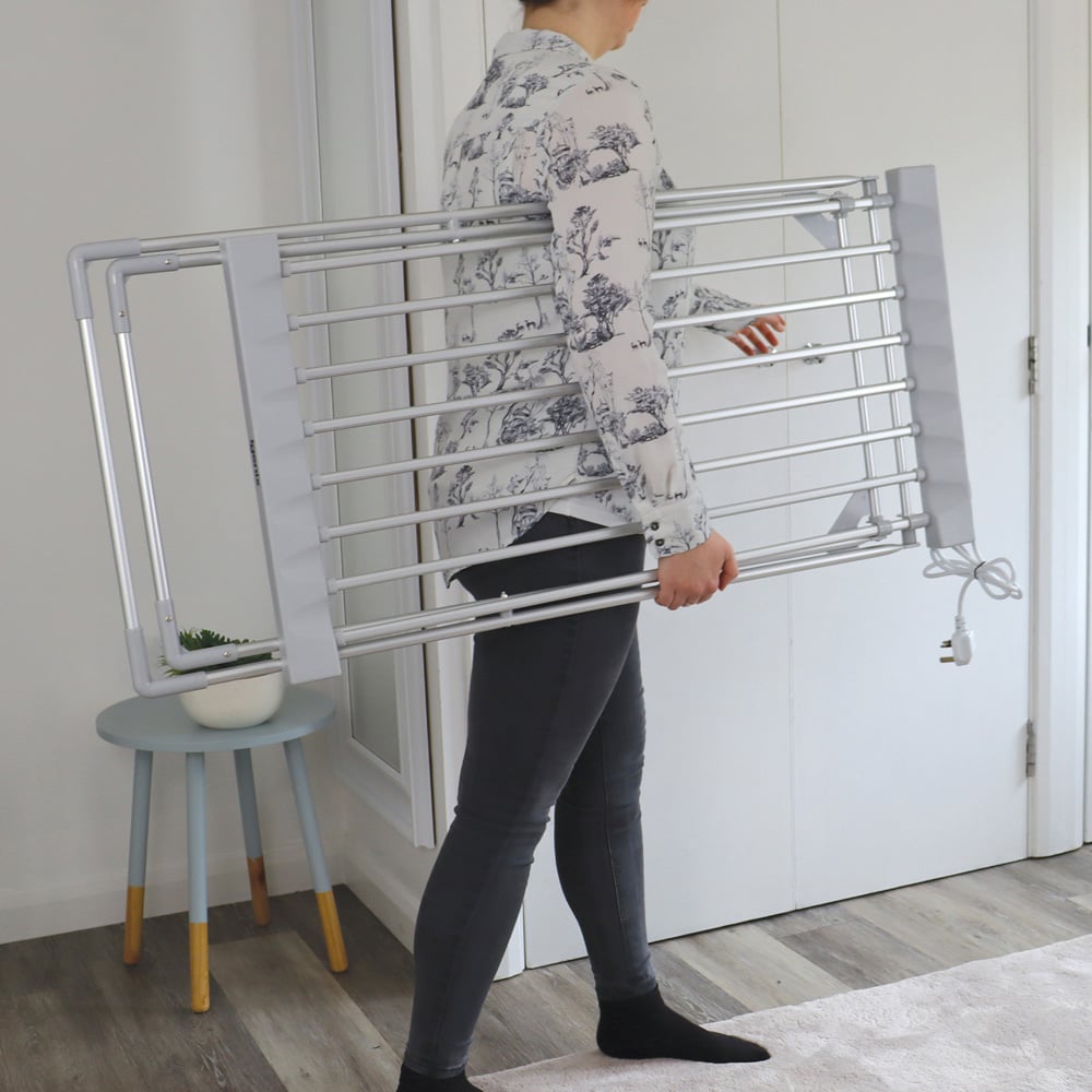 120W Foldable Heated Airer Silver