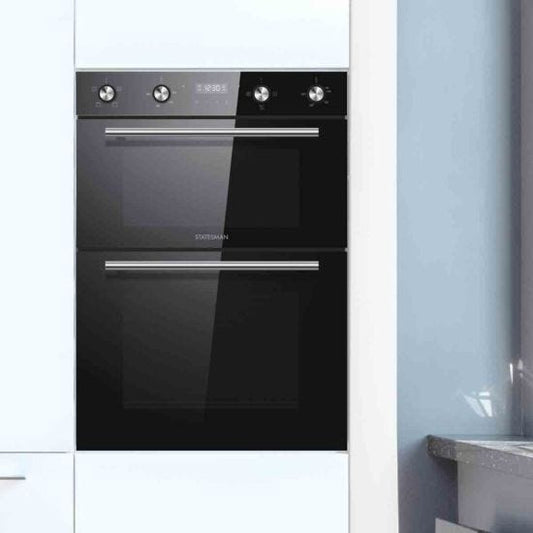 BUILT-IN 88CM 35/70L DOUBLE OVEN BLACK