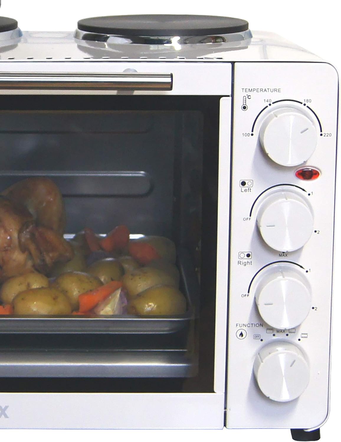 30 LITRE MINI OVEN WITH DOUBLE HOTPLATES WHITE
