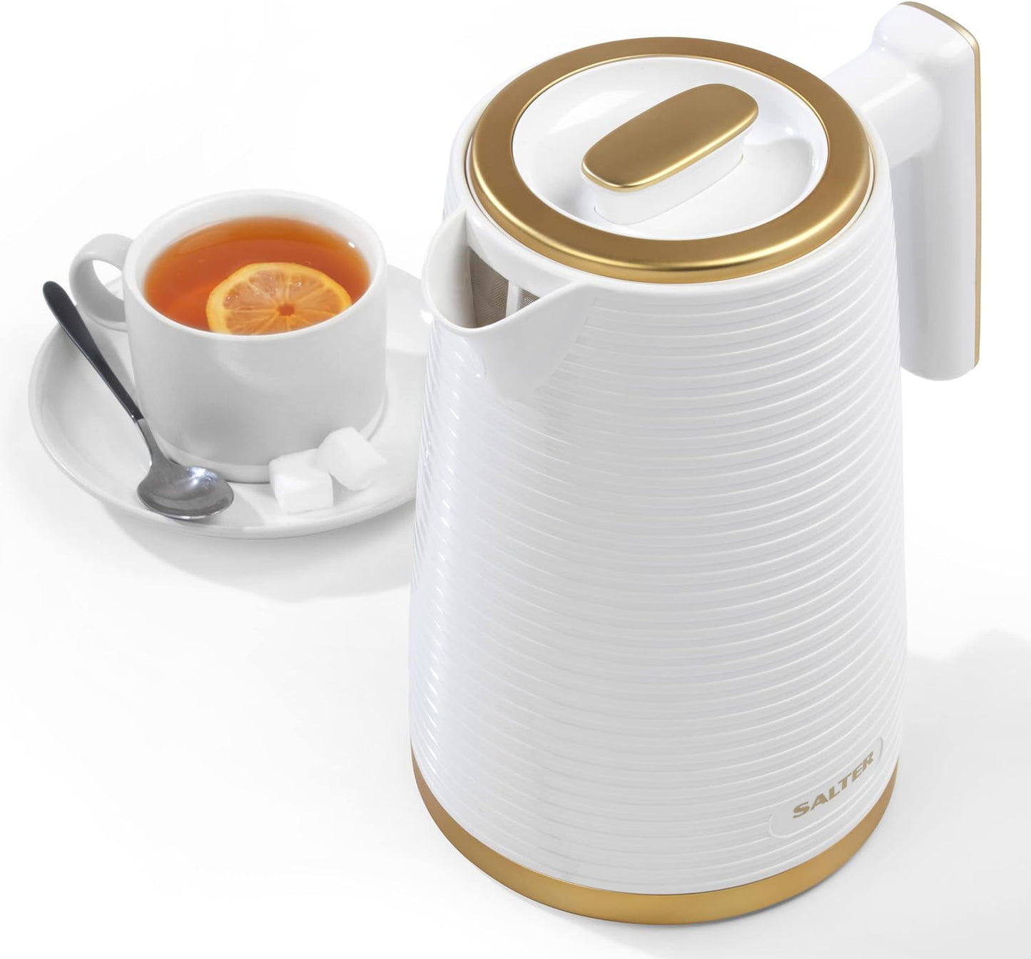 1.7L PALERMO KETTLE WHITE & GOLD