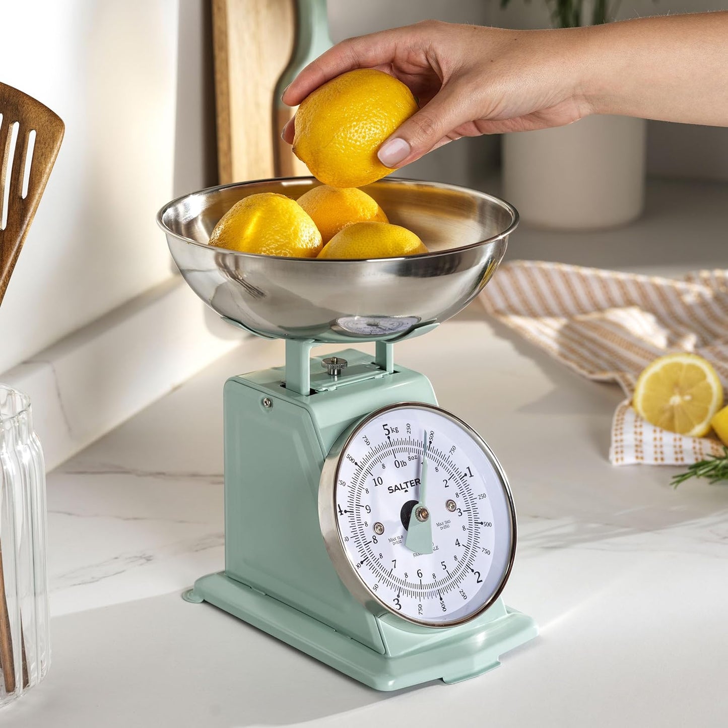 5KG TIMELESS MECHANICAL KITCHEN SCALE SAGE