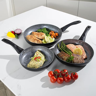 28CM MARBLE CERAMIC FRY PAN