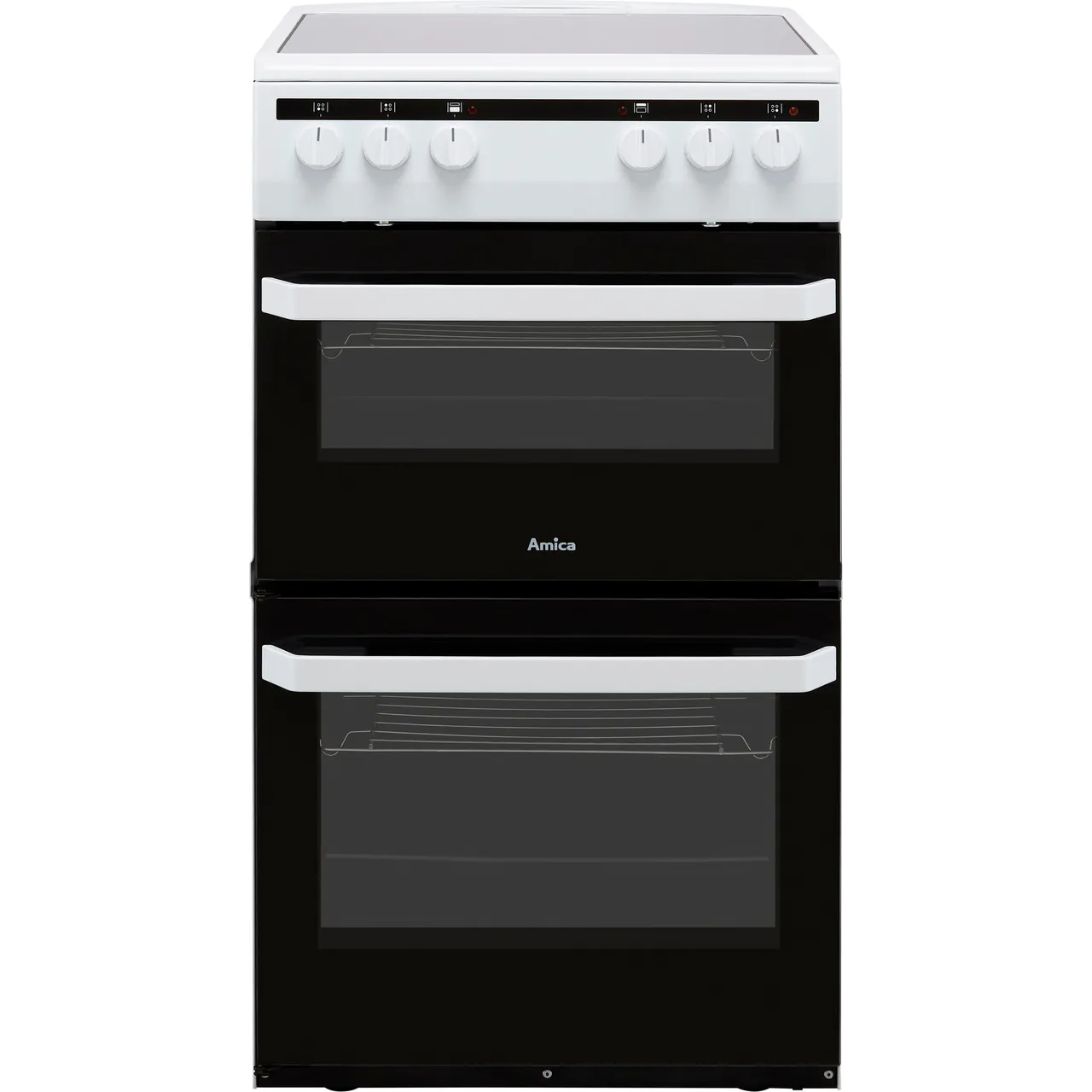 Amica 50cm Electric Cooker with Ceramic Hob - White - A/A Rated