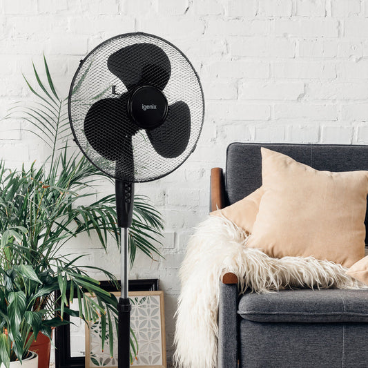 16 INCH PEDESTAL FAN BLACK