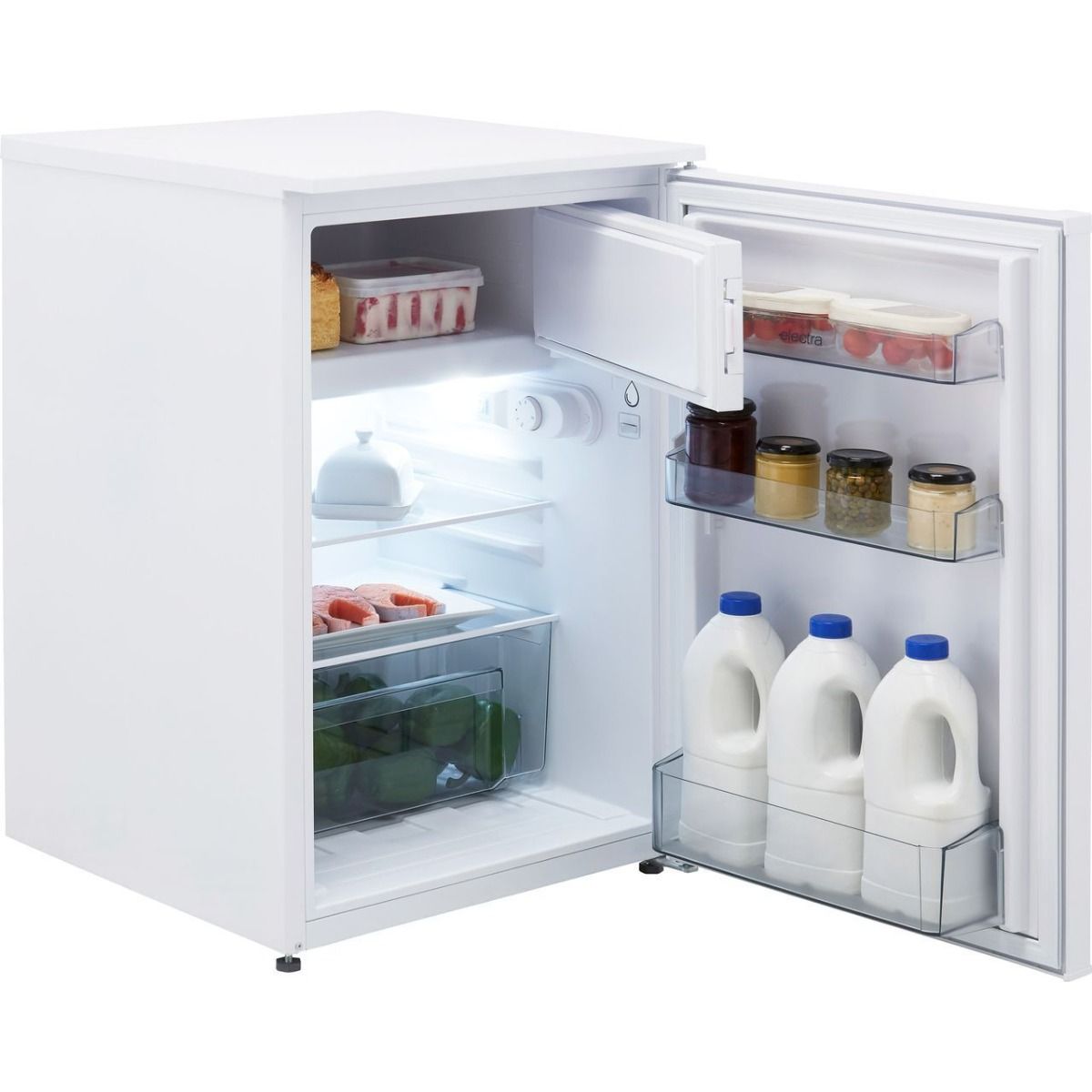 Electra 105L Fridge with Ice Box – White – F Rated
