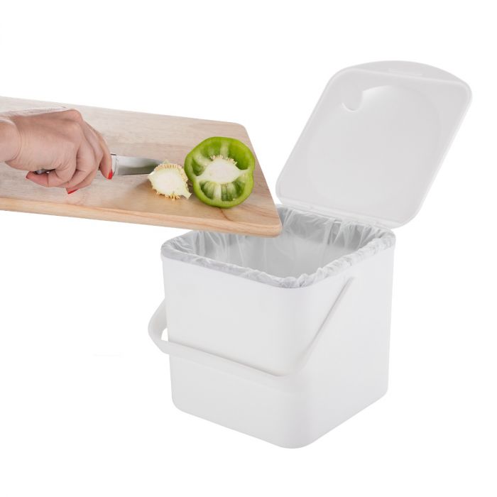 COMPOST FOOD WASTE CADDY WHITE