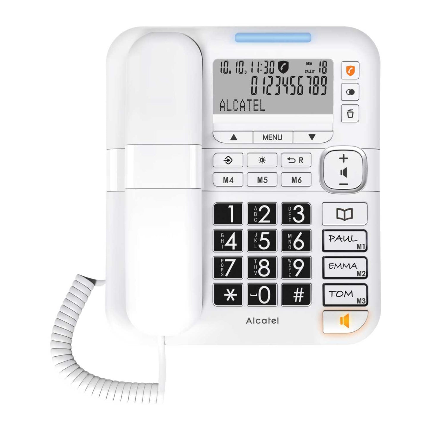 TMAX 70 CORDED PHONE WITH AUDIOBOOST WHT