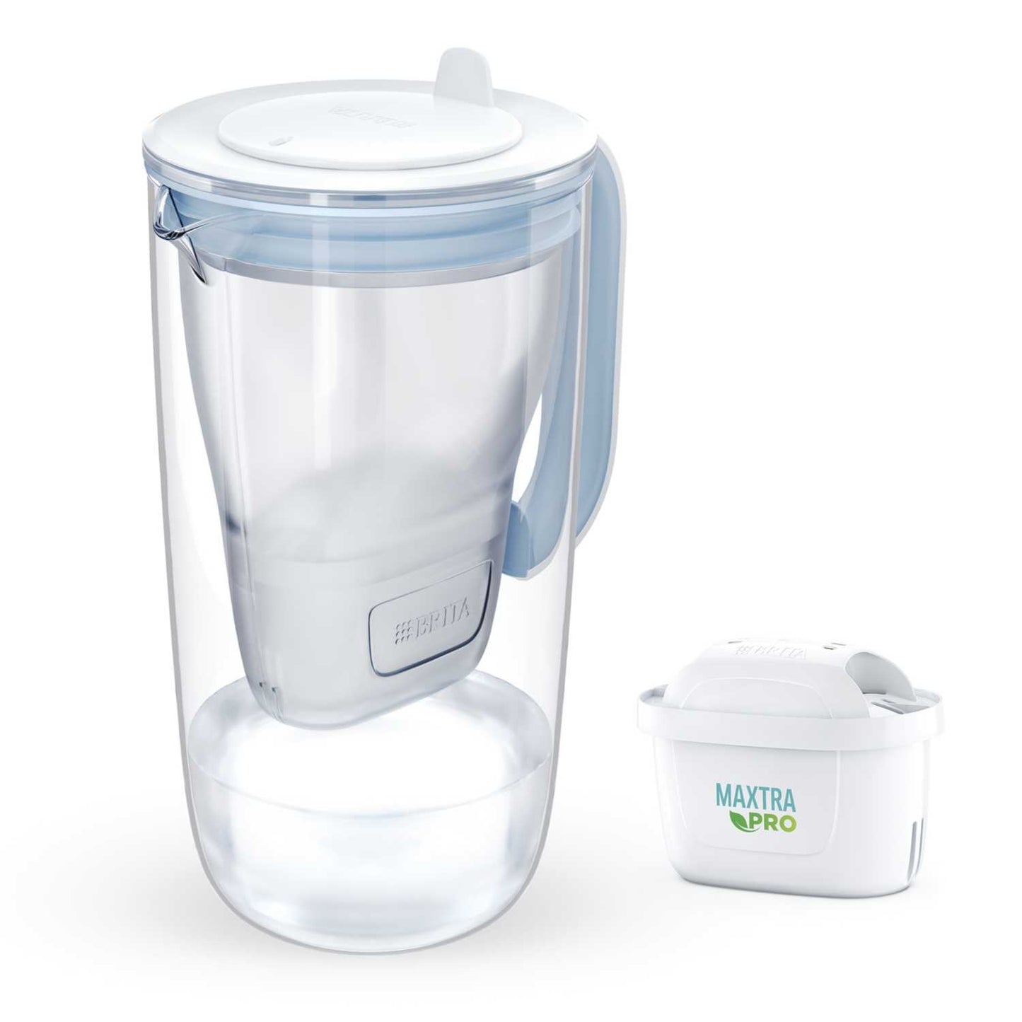 2.5L GLASS WATER FILTER JUG LIGHT BLUE 1 CARTRIDGE