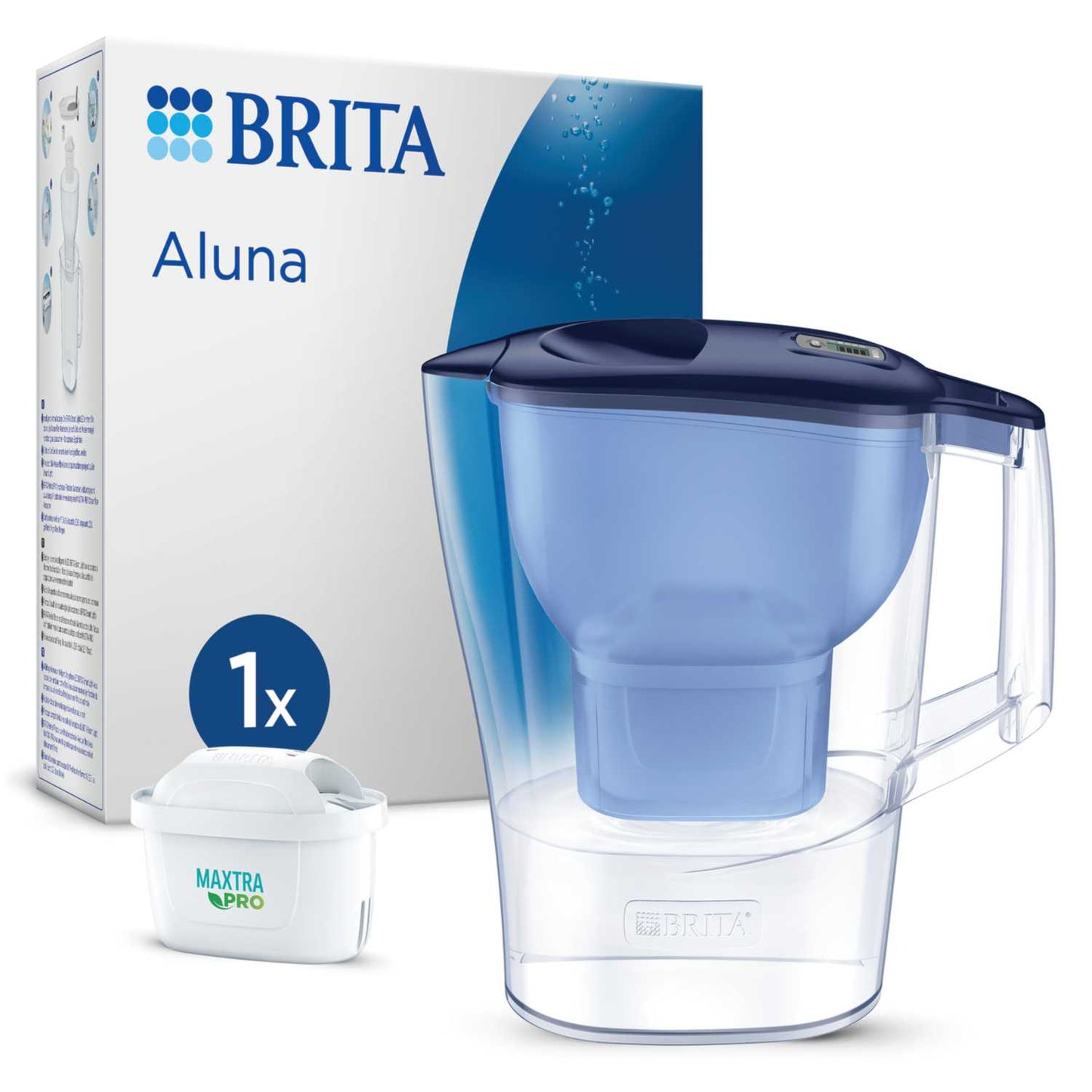 2.4L ALUNA WATER FILTER JUG BLUE 1 x MAXTRA PRO