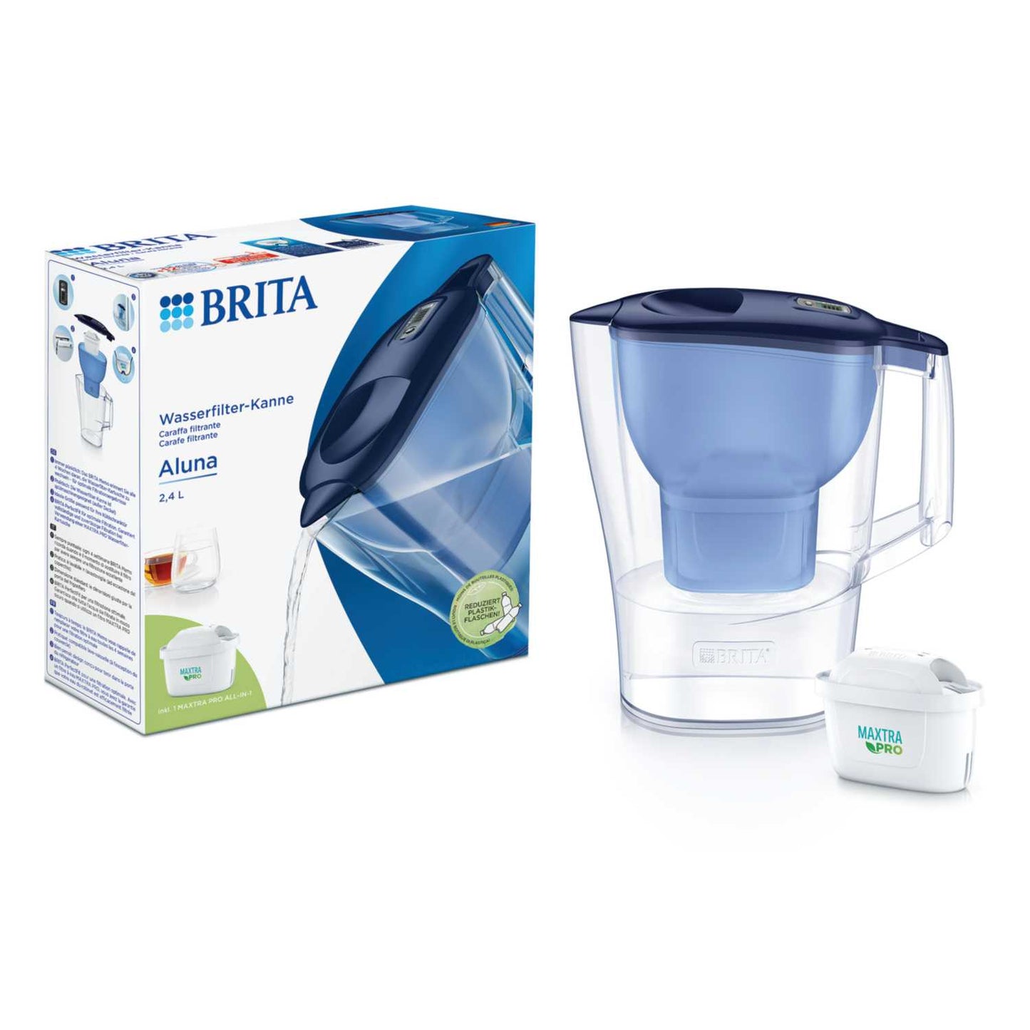 2.4L ALUNA WATER FILTER JUG BLUE 1 x MAXTRA PRO
