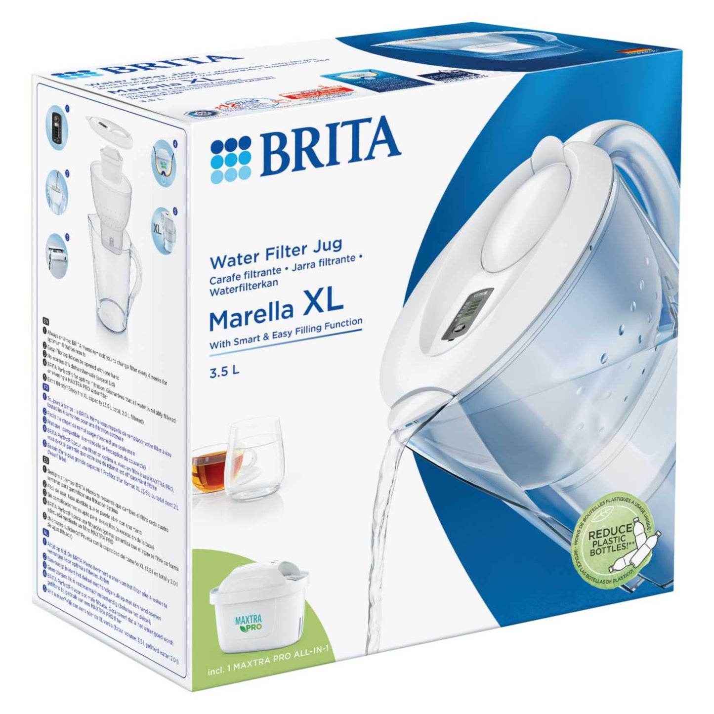 3.5L MARELLA WATER FILTER JUG WHITE + 1 MAXTRA PRO