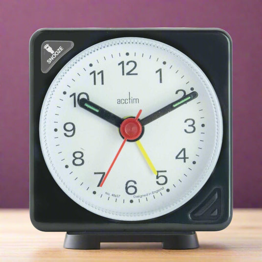 INGOT ANALOGUE ALARM CLOCK BLACK