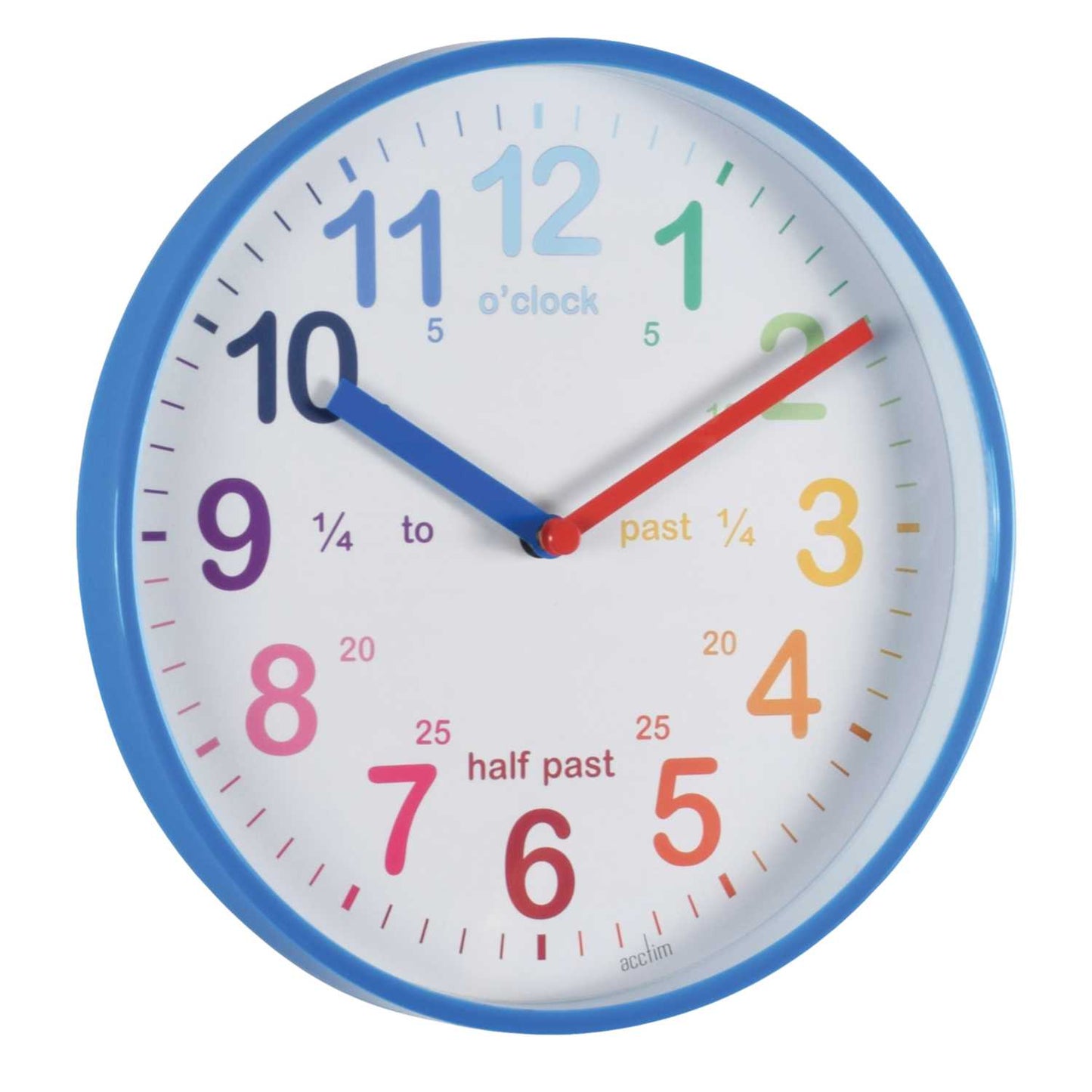 WICKFORD TIME TEACH WALL CLOCK BLUE