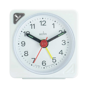 INGOT ANALOGUE ALARM CLOCK WHITE