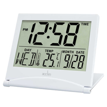MINI FLIP 2 LCD ALARM CLOCK WHITE