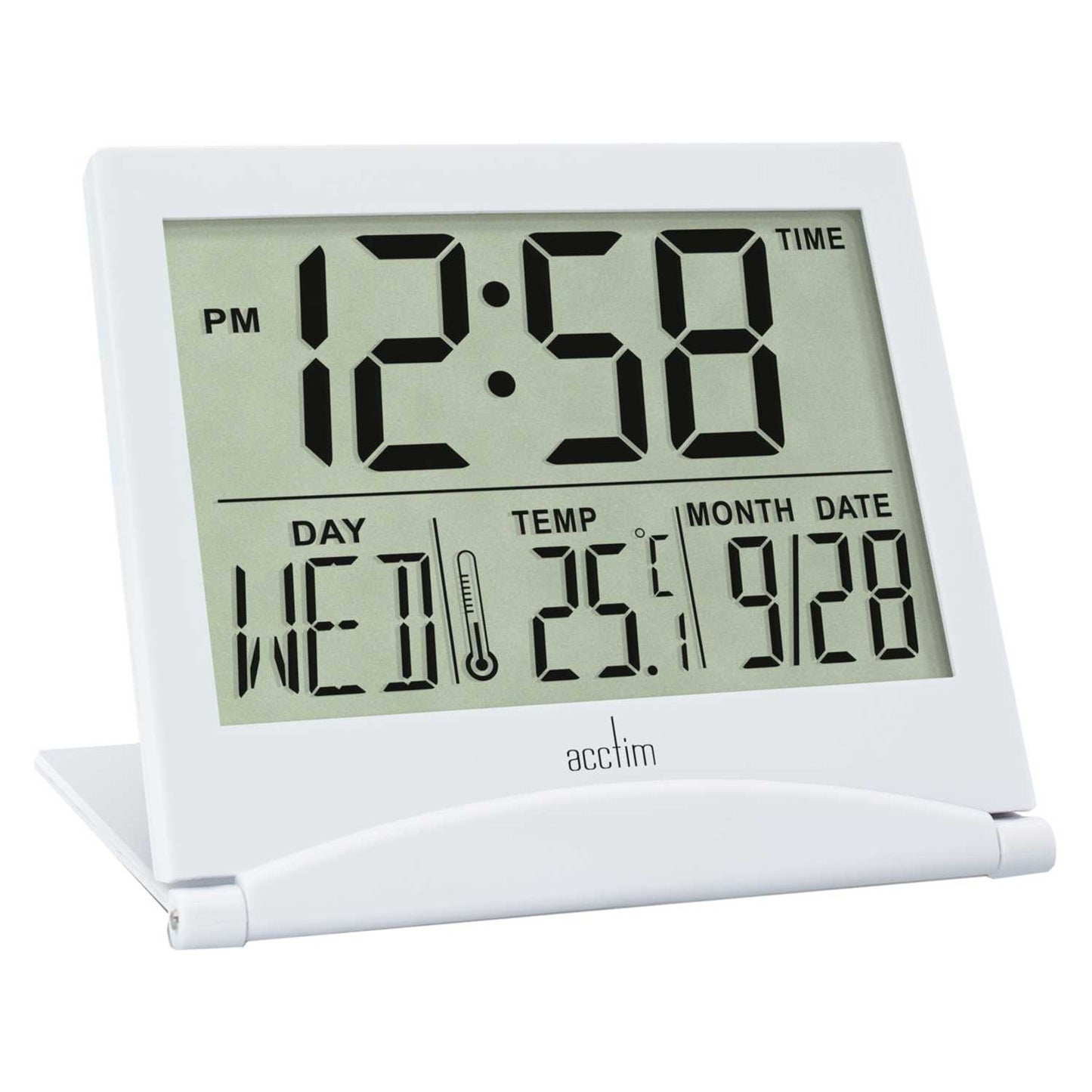 MINI FLIP 2 LCD ALARM CLOCK WHITE