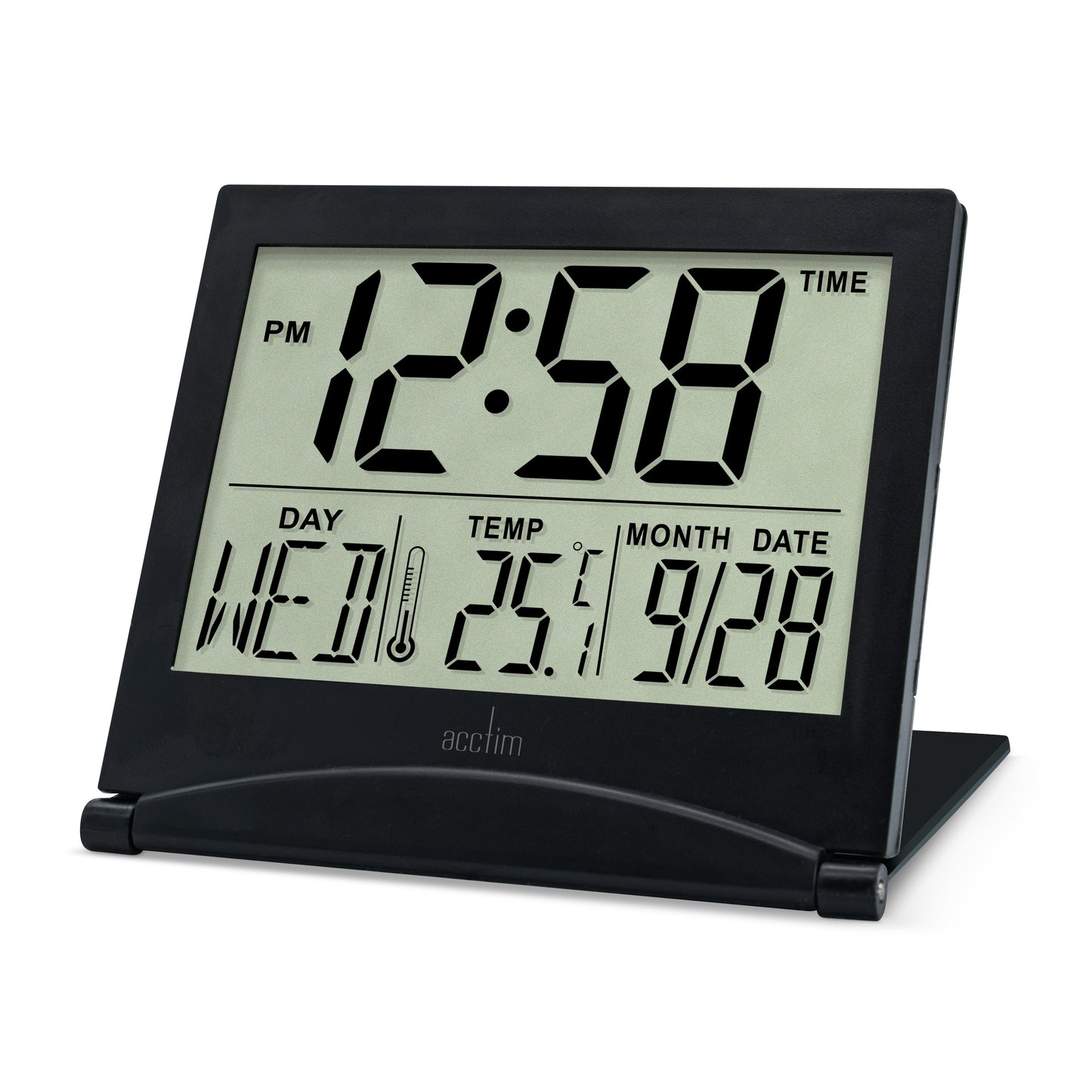 MINI FLIP 2 LCD ALARM CLOCK BLACK