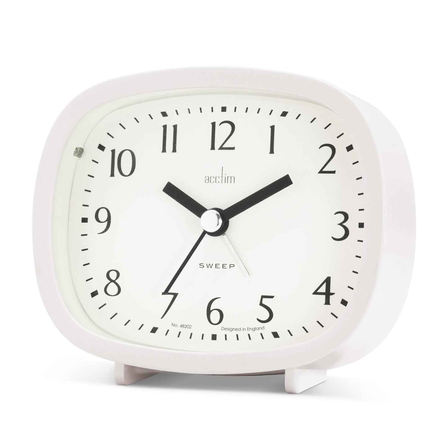 HILDA RETRO NON-TICKING ALARM CLOCK WHITE