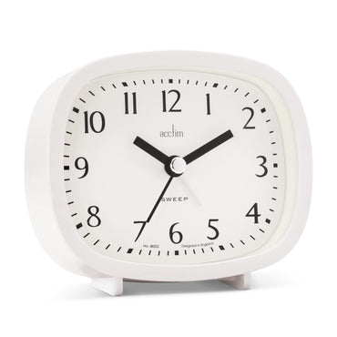 HILDA RETRO NON-TICKING ALARM CLOCK WHITE
