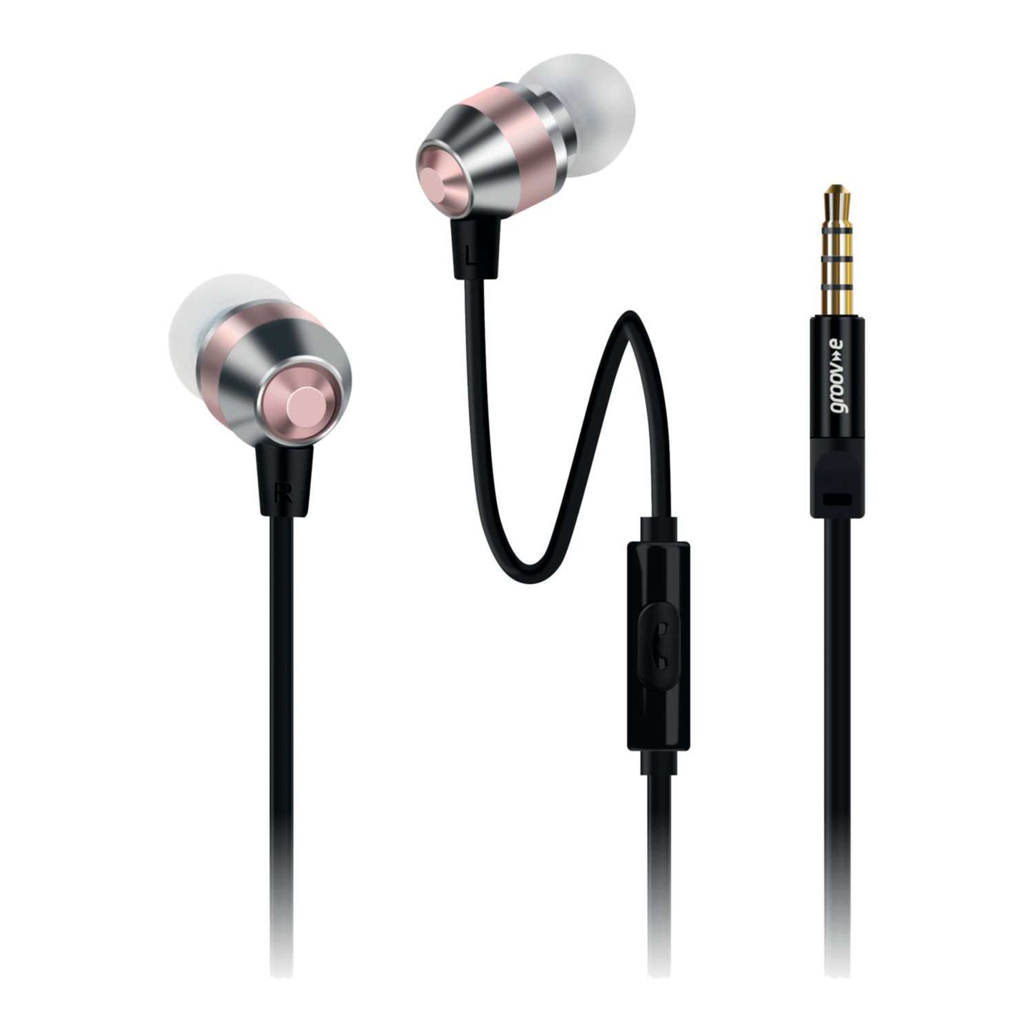 SMART BUDS METAL EARPHONES WIT REMOTE MIC ROSEGOLD