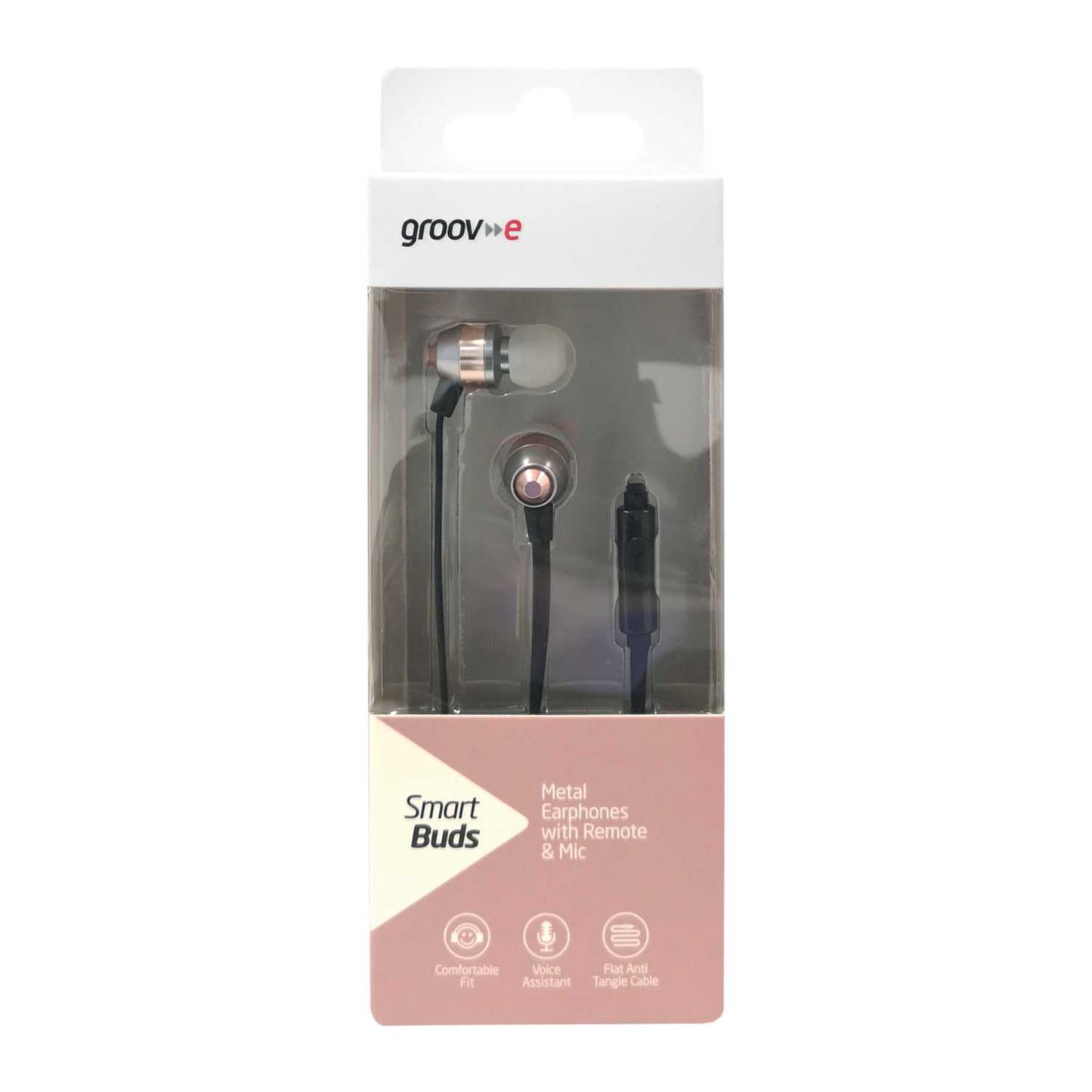 SMART BUDS METAL EARPHONES WIT REMOTE MIC ROSEGOLD