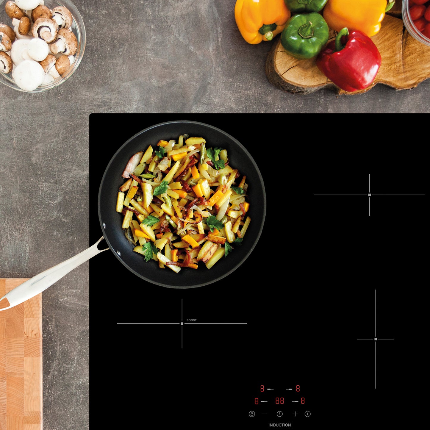 60CM 4 ZONE INDUCTION HOB BLACK