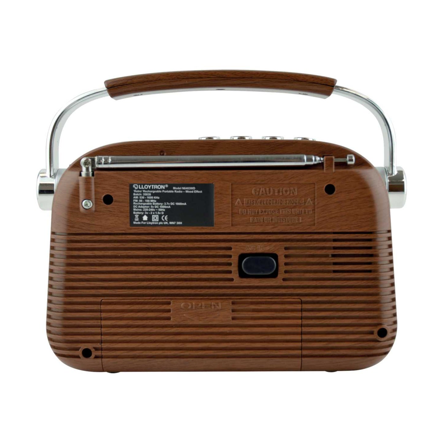 AM/FM VINTAGE PORTABLE RADIO WITH B/T WOOD