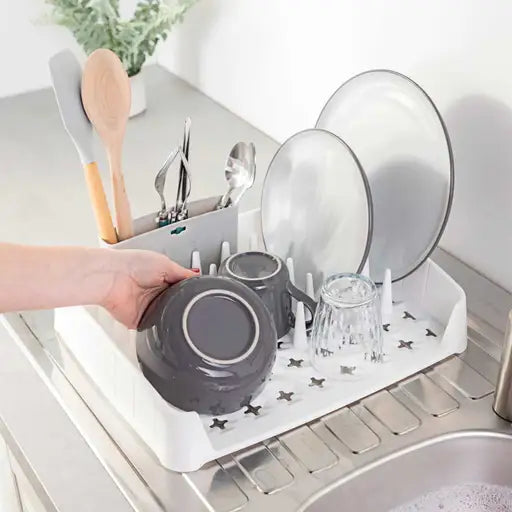 MINKY DISH RACK WHITE/GREY CADDY