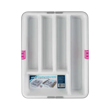 MINKY CUTLERY SORTER WHITE/GREY SLIDER