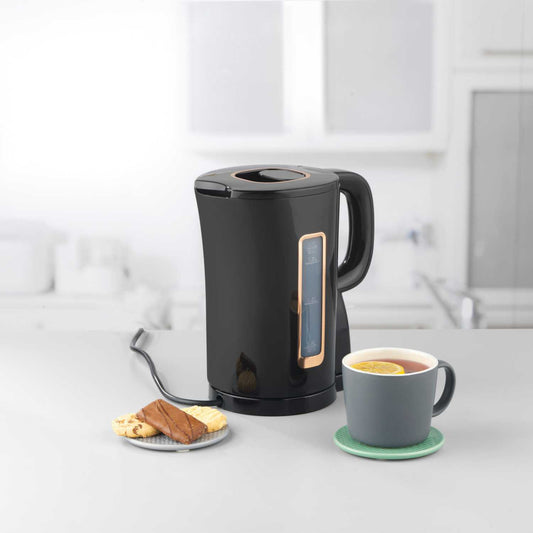 1.7L 2200W KETTLE BLACK WITH GOLD ACCENTS