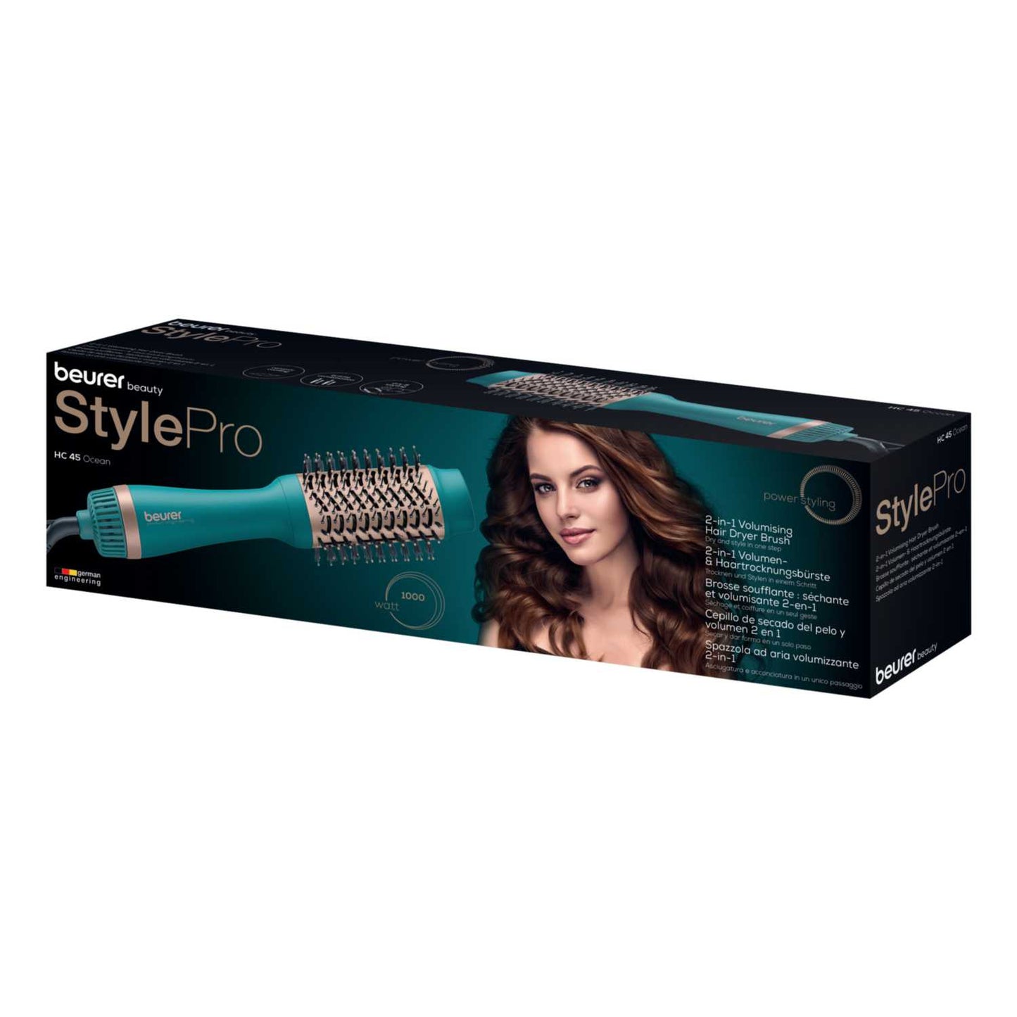 2 IN 1 VOLUMISING HAIR DRYER BRUSH OCEAN BLUE
