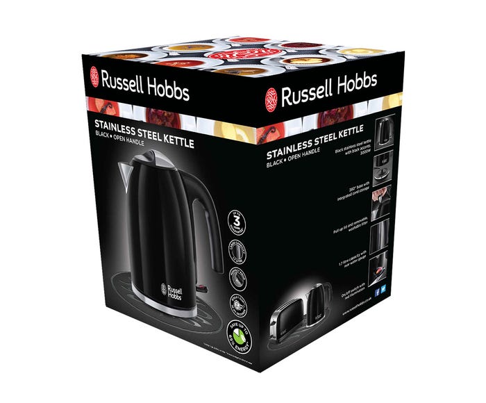 1.7 LITRE 3000W COLOURS PLUS KETTLE BLACK