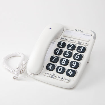 BIG BUTTON 200 WHITE CORDED PHONE