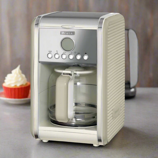 VINTAGE 12 CUP DRIP FILTER COFFEE MAKER CREAM