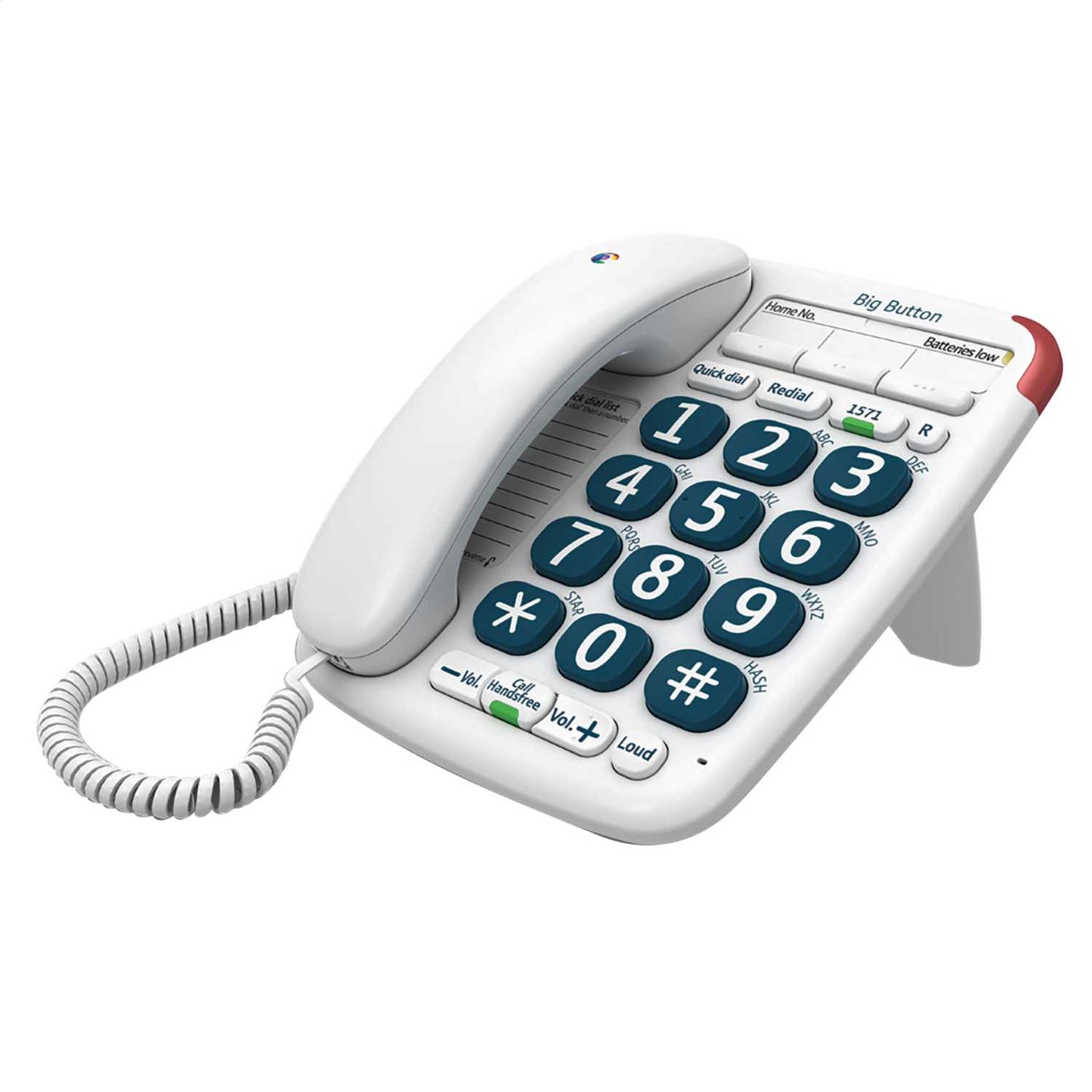 BIG BUTTON 200 WHITE CORDED PHONE