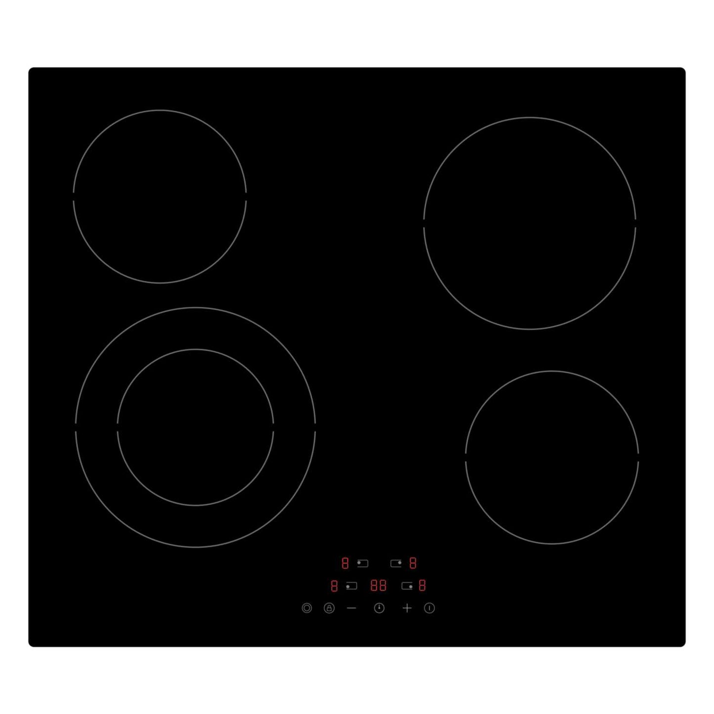 60CM 4 ZONE CERAMIC HOB TOUCH CONTROL BLACK
