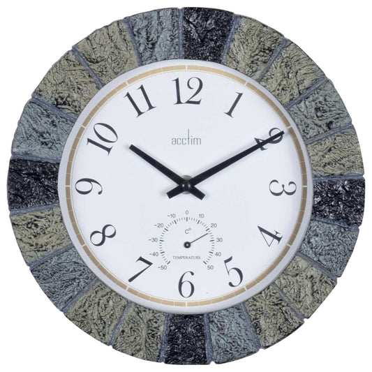 BOWFELL SLATE EFFECT IN/OUT ANALOGUE WALL CLOCK