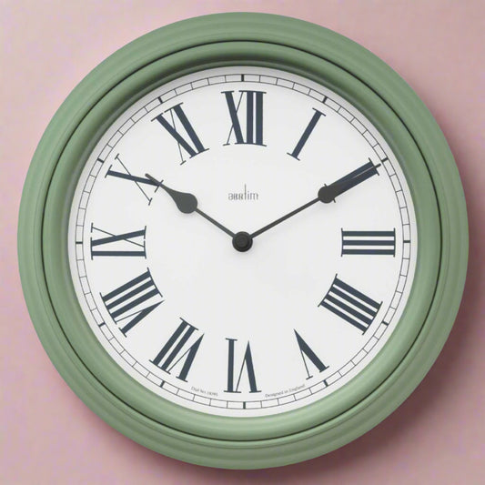 28CM DEVONSHIRE MODEN COUNTRY STYLE WALL CLK SAGE