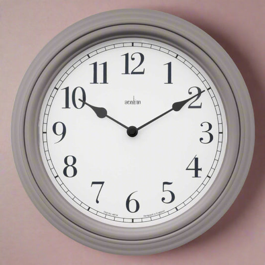 28CM DEVONSHIRE MODEN COUNTRY STYLE WALL CLOCK PIGEON GREY