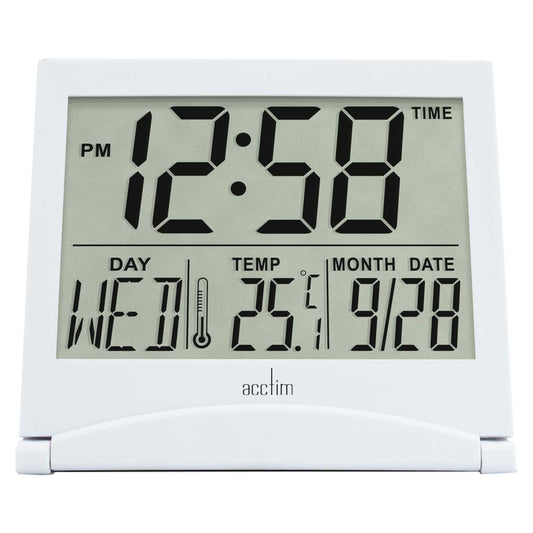 MINI FLIP 2 LCD ALARM CLOCK WHITE
