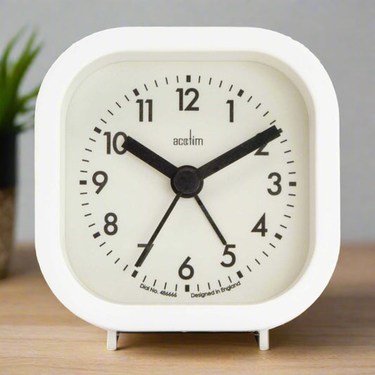 ROBYN SQUARE ALARM CLOCK WHITE CLIFFS
