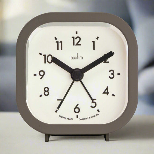 ROBYN SQUARE ALARM CLOCK GREY