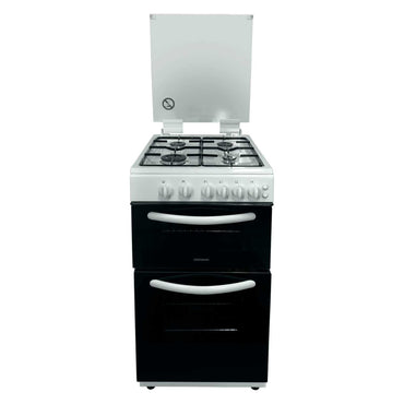 GALAXY 50CM TWIN CAVITY GAS LIDDED COOKER WHITE