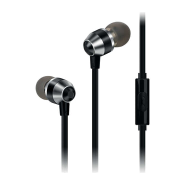 SMART BUDS METAL EARPHONES WITH REMOTE MIC BLACK
