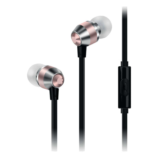 SMART BUDS METAL EARPHONES WIT REMOTE MIC ROSEGOLD