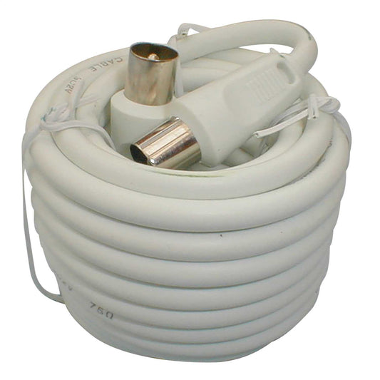 10M COAXIAL FLY LEAD PLUG TO PLUG WHITE
