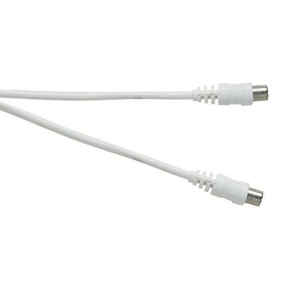 2M COAXIAL FLY LEAD PLUG TO SOCKET WHITE