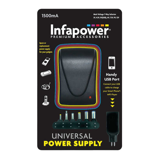 1500mA 7-WAY UNIVERSAL POWER SUPPLY AC/DC ADAPTER