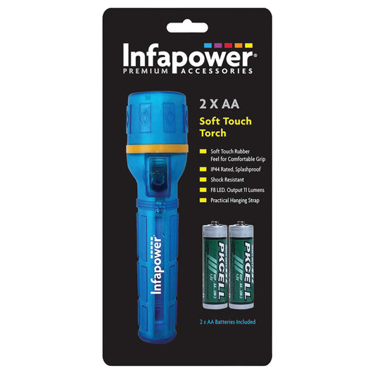 INFAPOWER 2AA SOFT TOUCH RUBBER TORCH